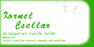 kornel csellar business card