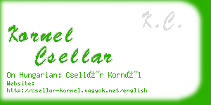 kornel csellar business card